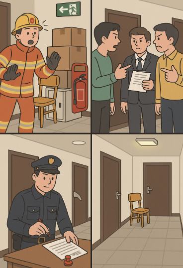 공용 복도 적재물