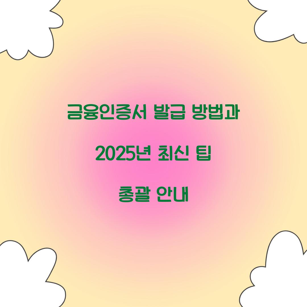 금융인증서 발급 방법