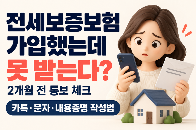 전세보증보험 가입했는데 보증금 못 받는다?｜이행거절 54% 이유&middot;2개월 전 통보&middot;카톡 문자&middot;내용증명 작성법