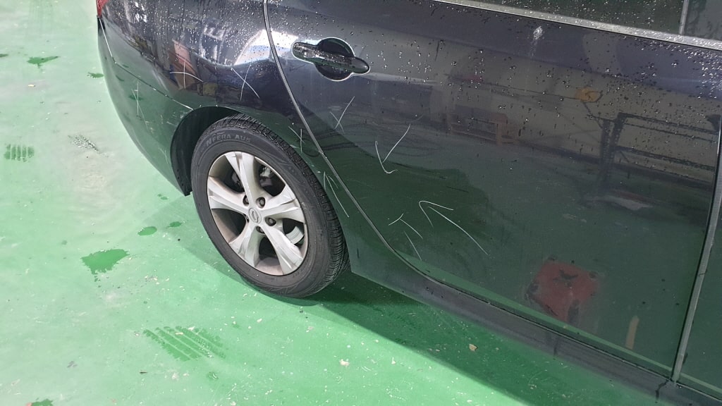 조수석 뒷문, 뒤휀다 사고부위 인천판금도색 - 조수석 뒷문, 뒤휀다 사고부위