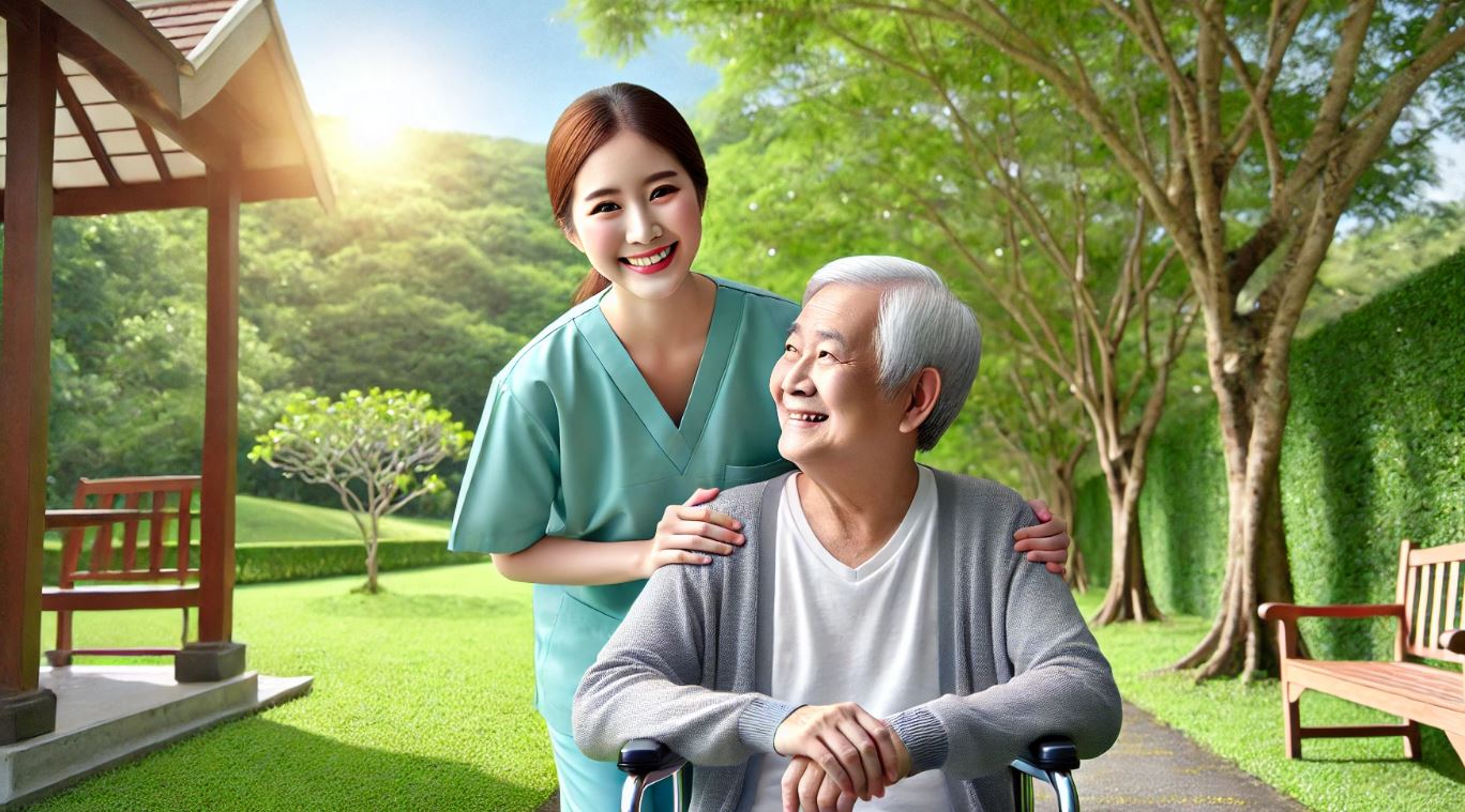 어르신을 돌봐드리는 장면