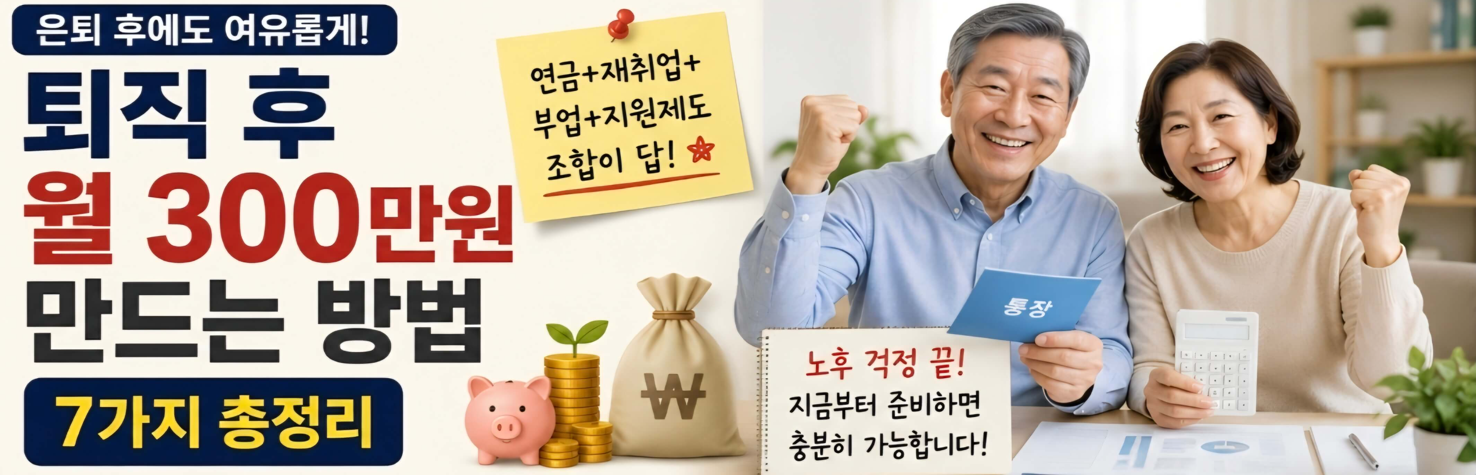 퇴직 후 월 300만원 만드는 현실적인 방법 7가지｜은퇴 후 수입 만들기 총정리