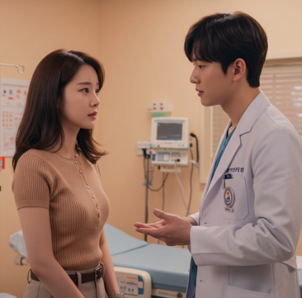 차전자피에 대해 의사와 상담받는 여성 2