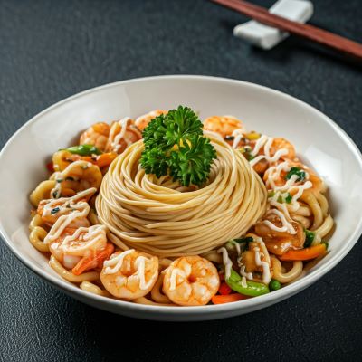 해물 볶음 우동