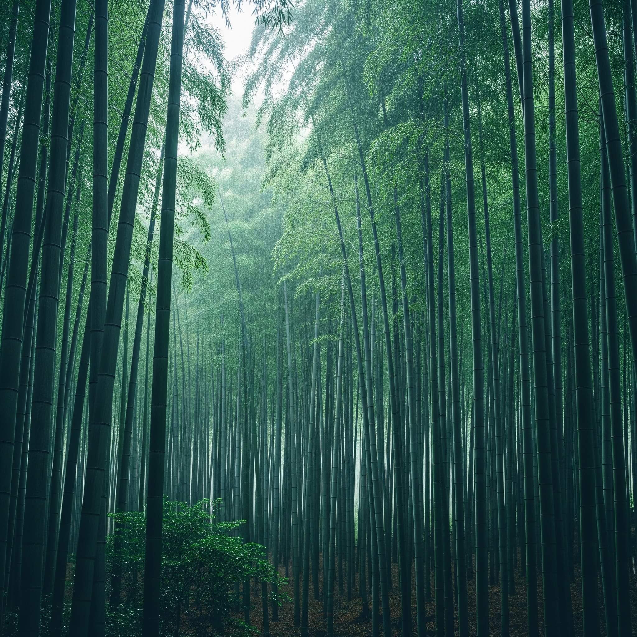 비오는 대나무숲