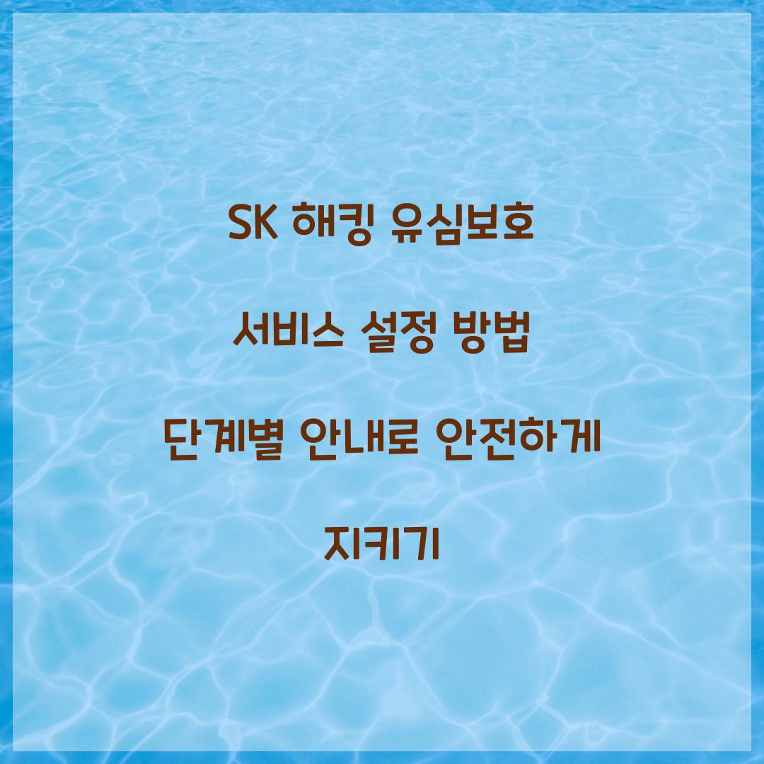 SK 해킹 유심보호 서비스 설정 방법 단계별 안내
