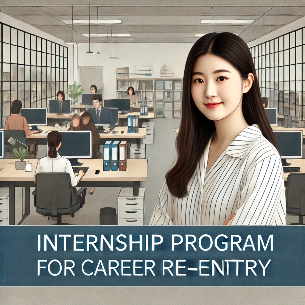 새일여성인턴 프로그램에 참여하여 업무를 수행하고 있는 경력단절여성