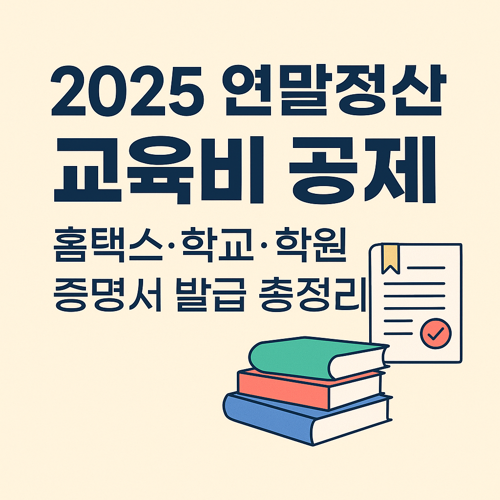 2025 연말정산 교육비 공제 증명서 발급 방법 — 유치원·학교·학원별 절차 총정리