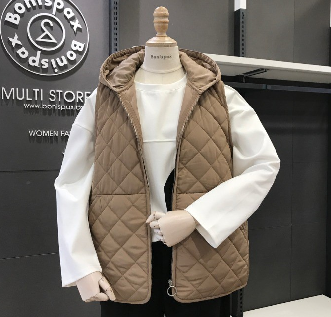 퀄팅 후드 패딩 베스트