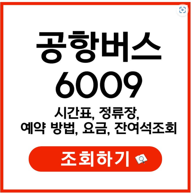 6009 공항버스 (인천공항 리무진) 시간표, 정류장, 예약 방법, 요금, 잔여석 조회