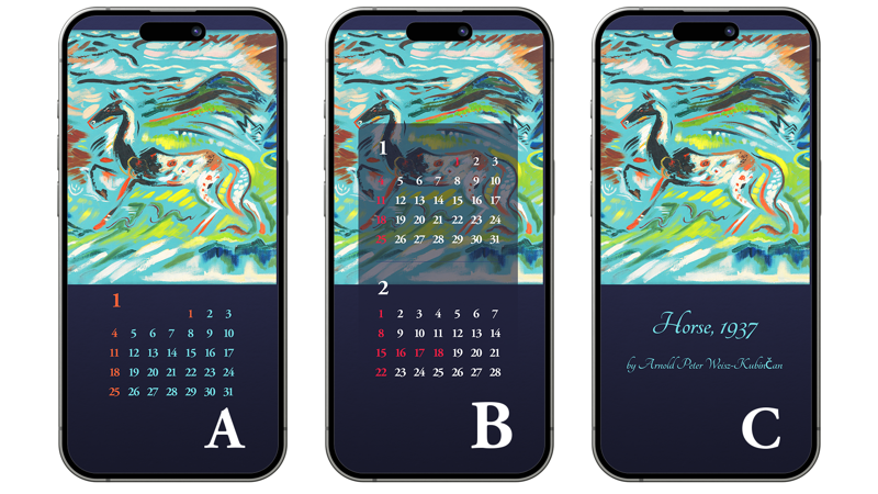 05 표현주의 말 그림 ABC - 2026년1월 아이폰배경화면