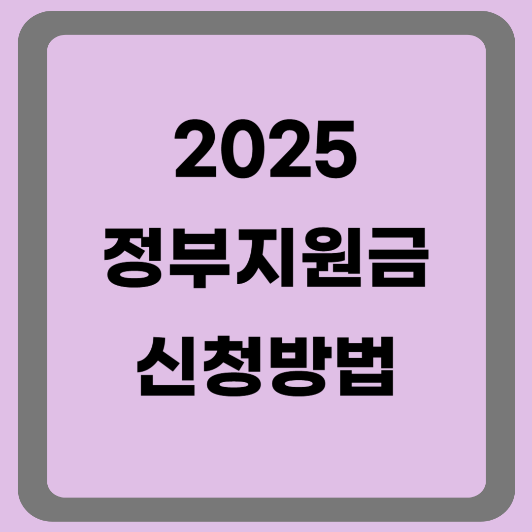 2025 정부지원금 신청방법