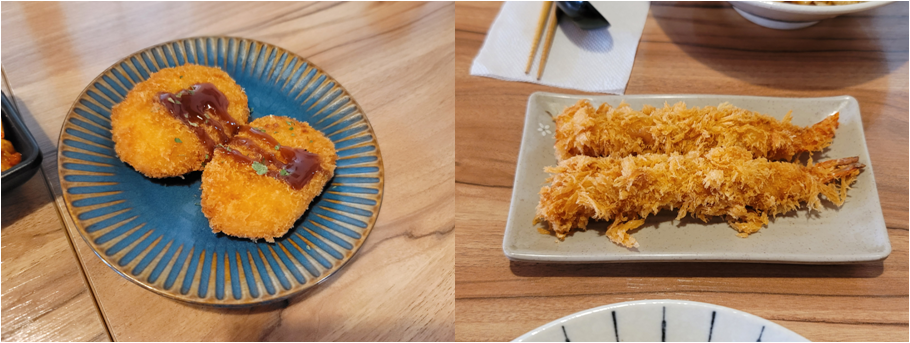 감자고로케, 새우튀김