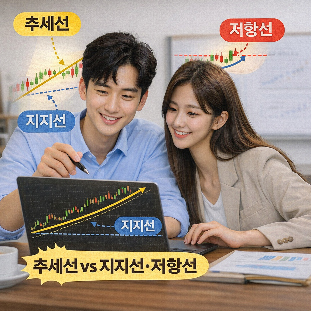 추세선과 지지선 저항선의 차이
