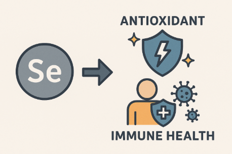 셀레늄이 항산화와 면역건강에 도움을 준다는 표현