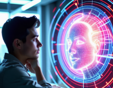 AI와 인간이 감정적 상호작용하는 모습