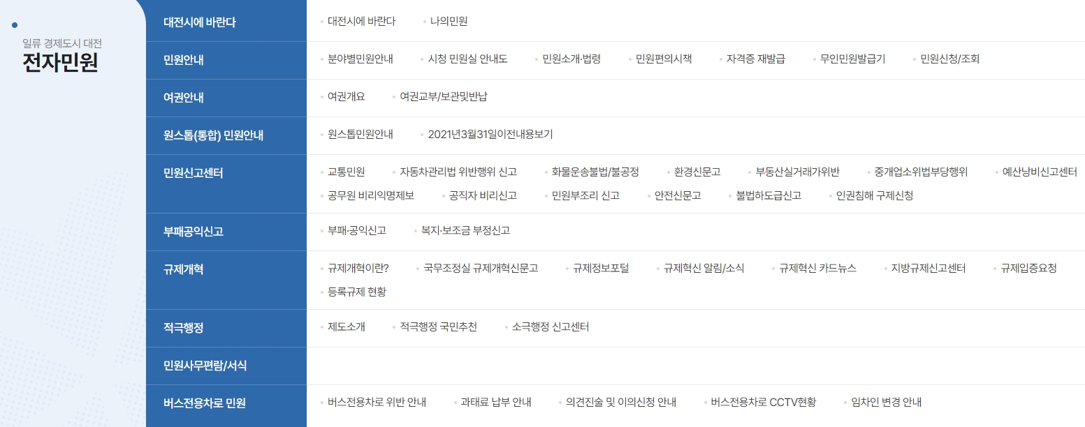 집에서 간편하게 서류를 떼고 민원을 신청하는 전자민원 화면