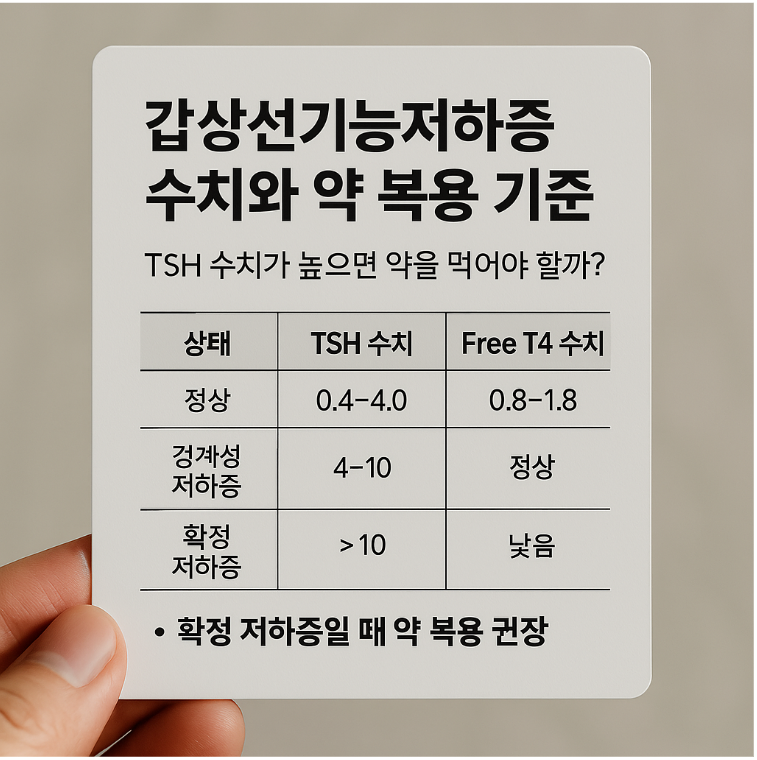 갑상선기능저하증 수치