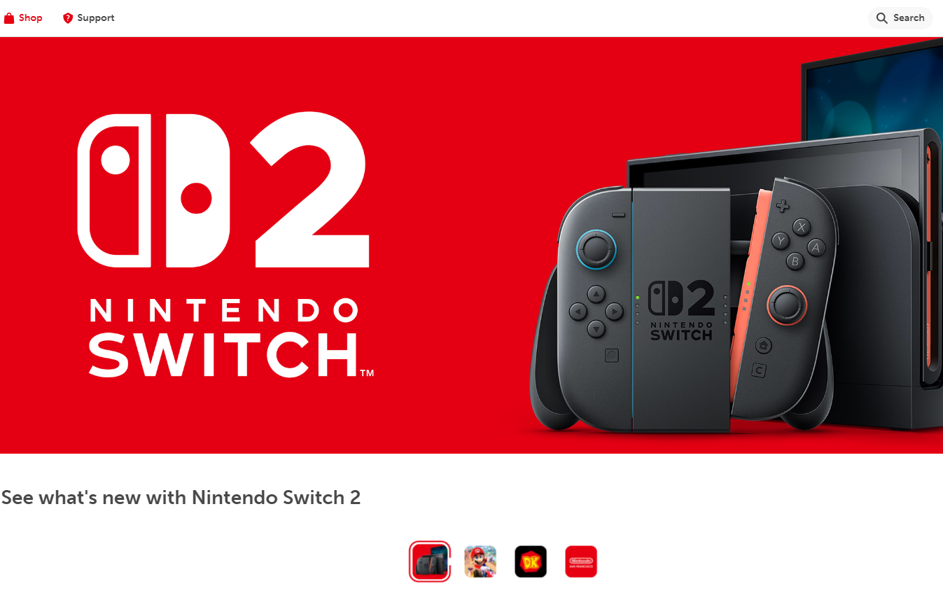 영국 닌텐도 웹사이트