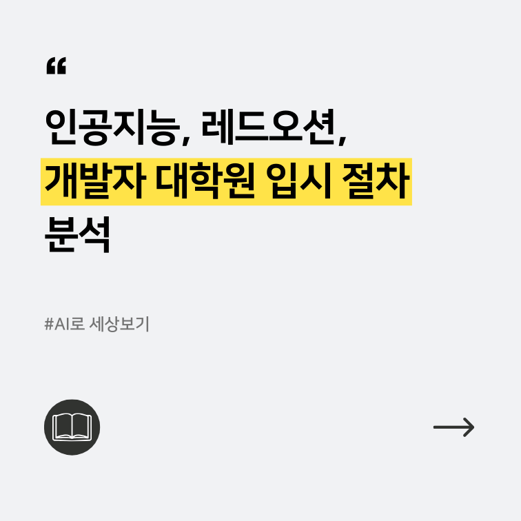 인공지능이 레드오션 분야인지, 그리고 개발자 대학원 입시 절차에 관한 텍스트 위주의 큰 그림