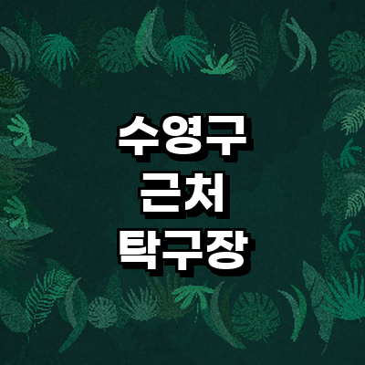 부산 수영구 탁구장
