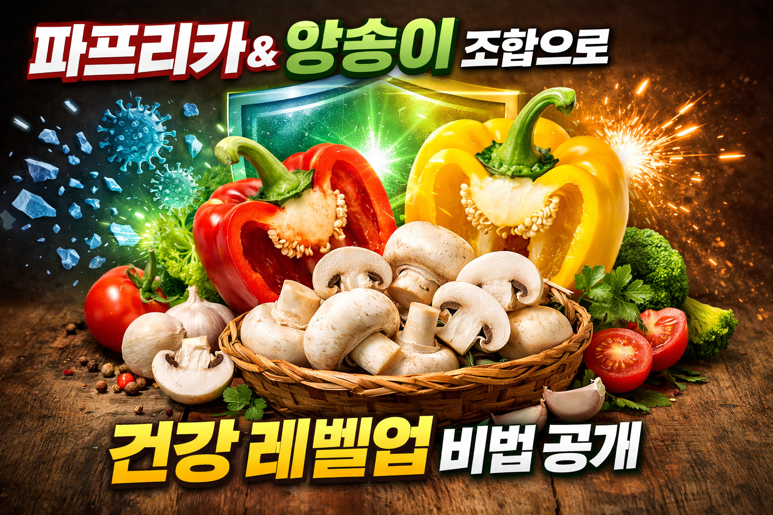 파프리카와 양송이 조합