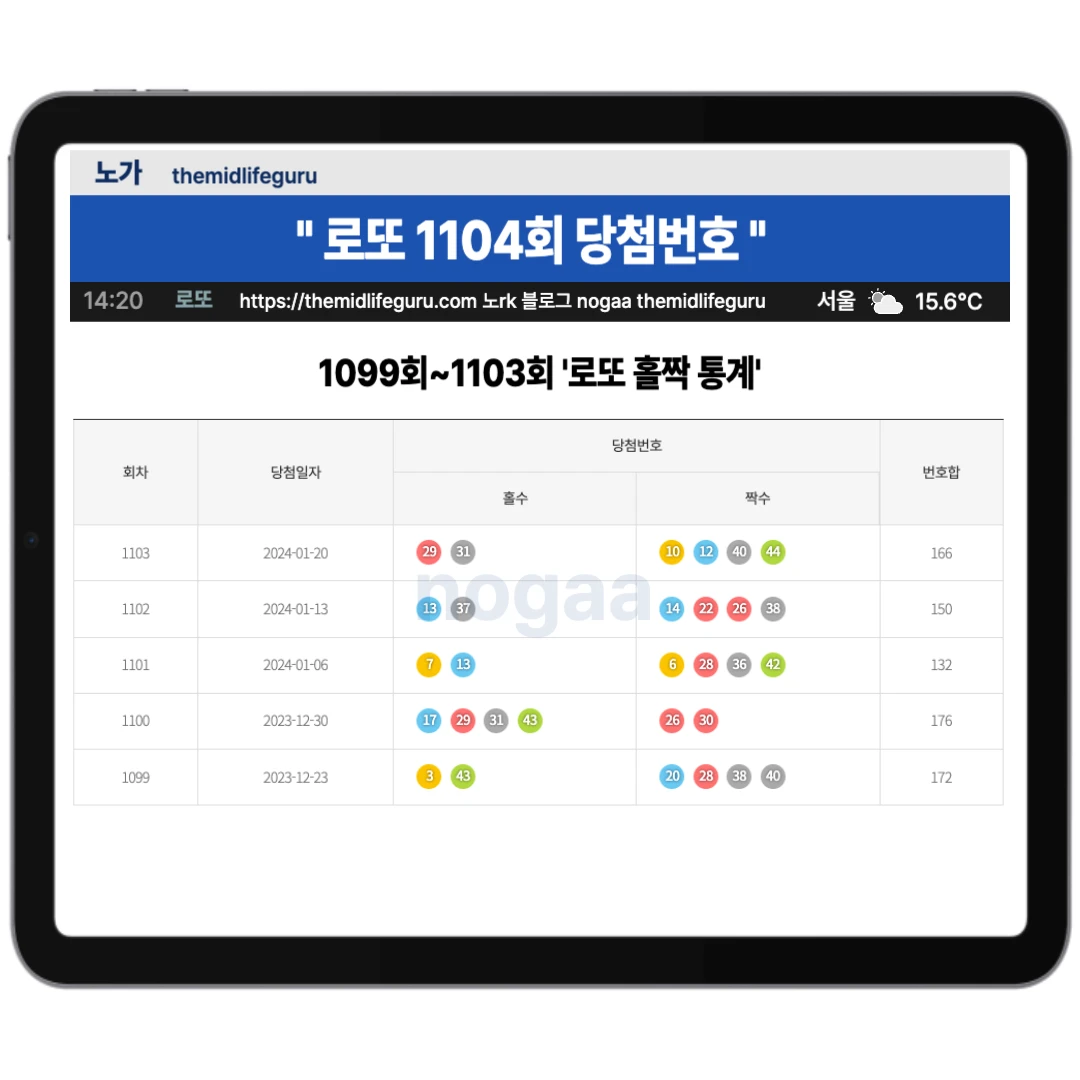 로또 홀짝 통계