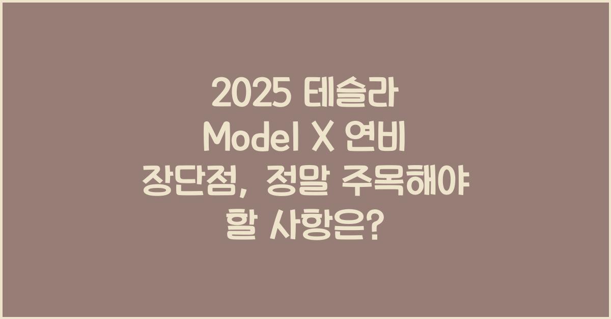 2025 테슬라 Model X 연비 장단점