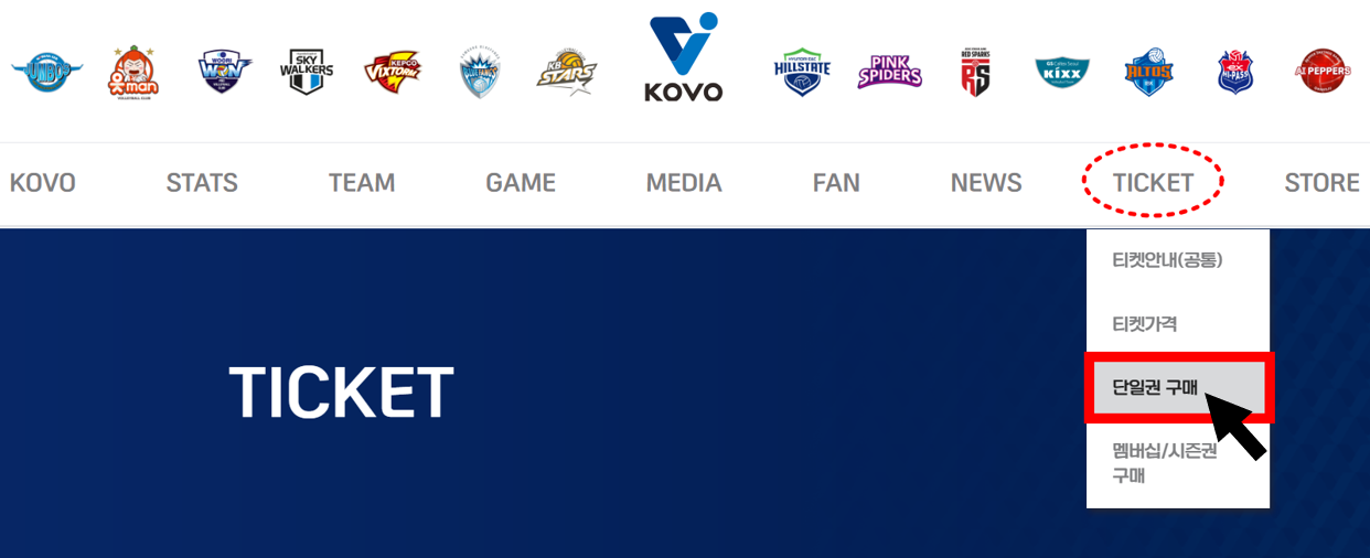 단일권 구매 선택 화면