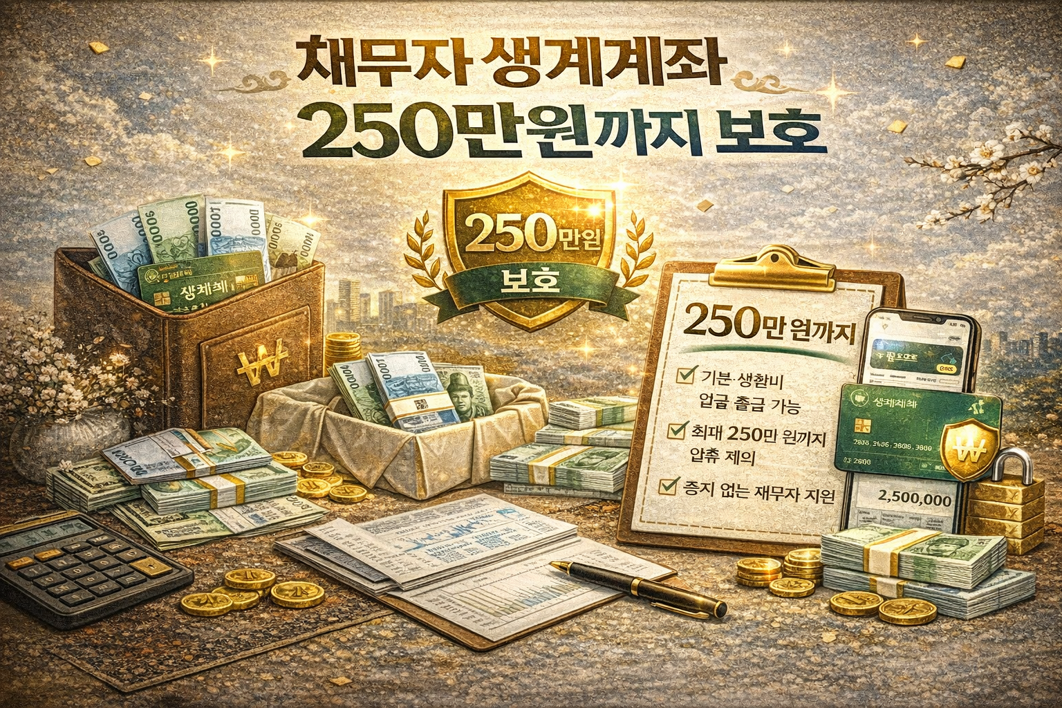 채무자 생계계좌 관련 사진첨부