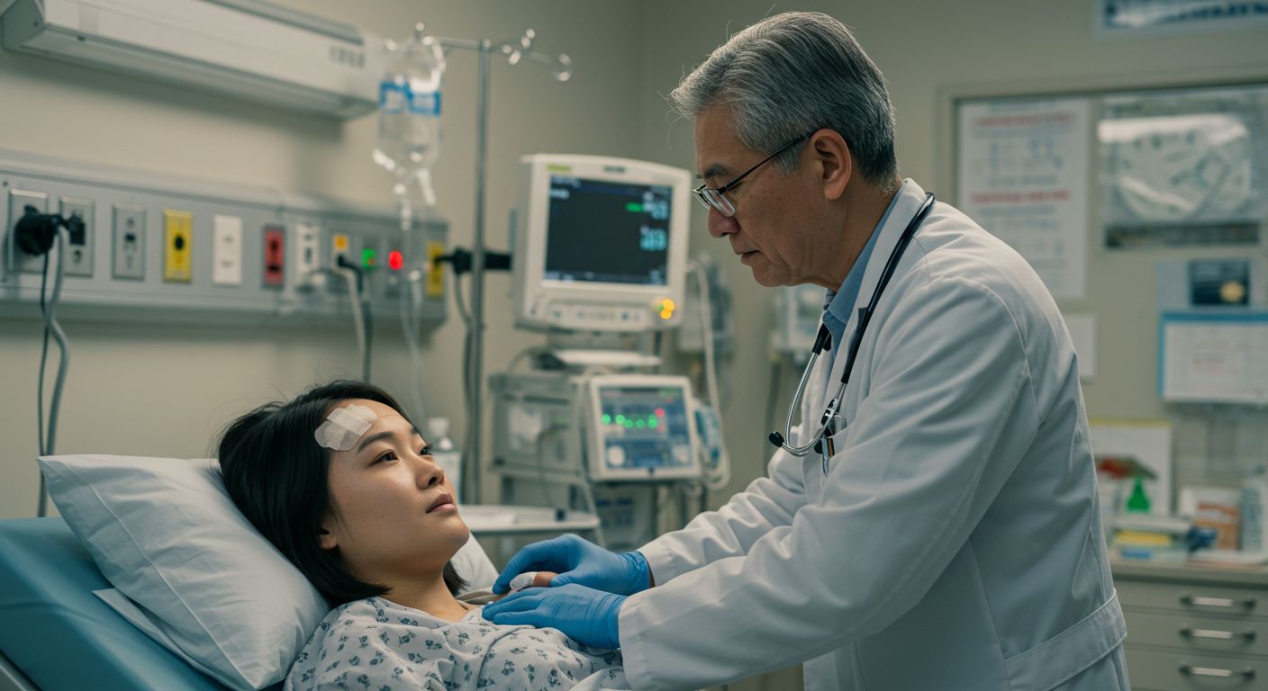 응급실에서 치료받는 환자 사진