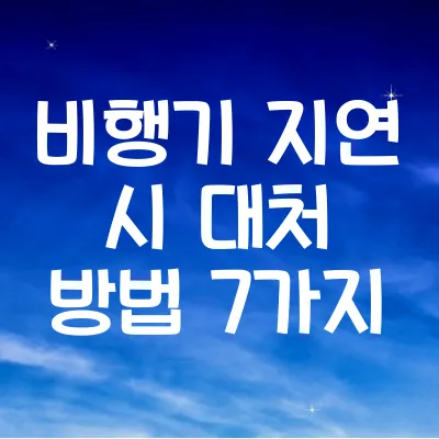 비행기 지연 시 대처 방법