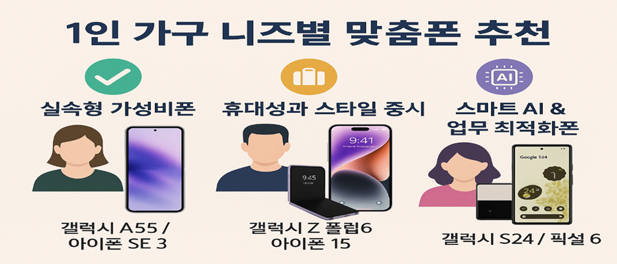1인 가구 니즈별 맞춤폰 추천