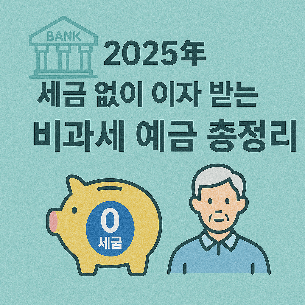 2025년 세금없이 이자 받는 비과세 예금 총정리