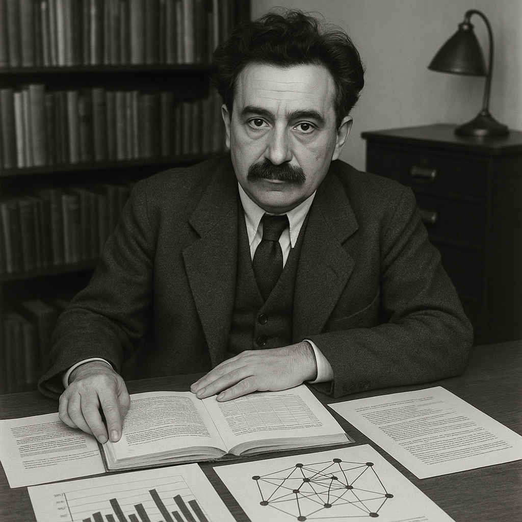 소시오메트리를 개발한 제이콥 모레노의 연구 장면을 묘사한 이미지