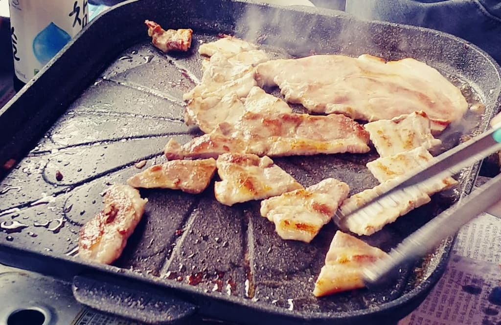 홍천 산나물 축제 셀프 삼겹살 구이