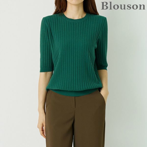 블루종 소프트 골지 반팔니트 B2208KN163C