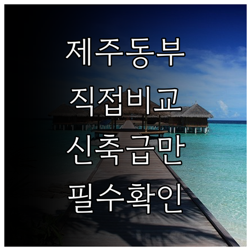 직접 비교한 제주 동부 추천 호텔 5..