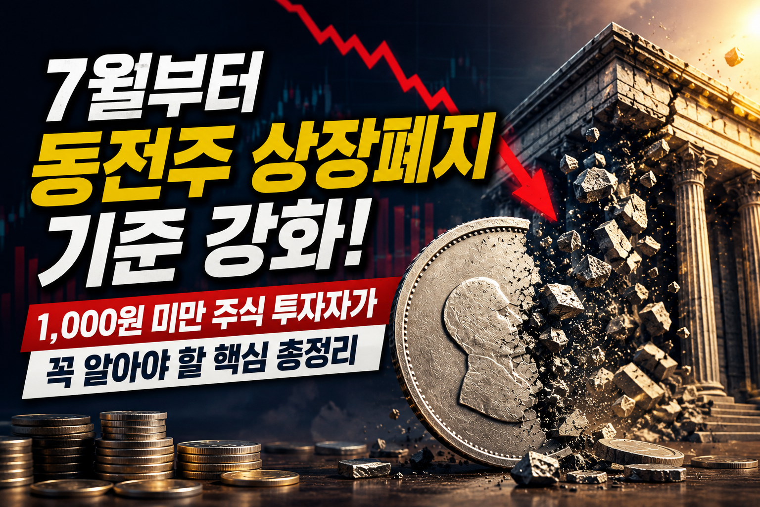 7월부터 동전주 상장폐지 기준 강화! 1,000원 미만 주식 투자자가 꼭 알아야 할 핵심 총정리 관련 사진