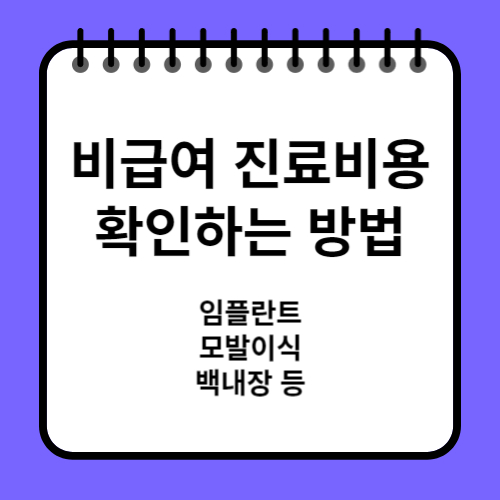 비급여 진료비용 확인하는 방법