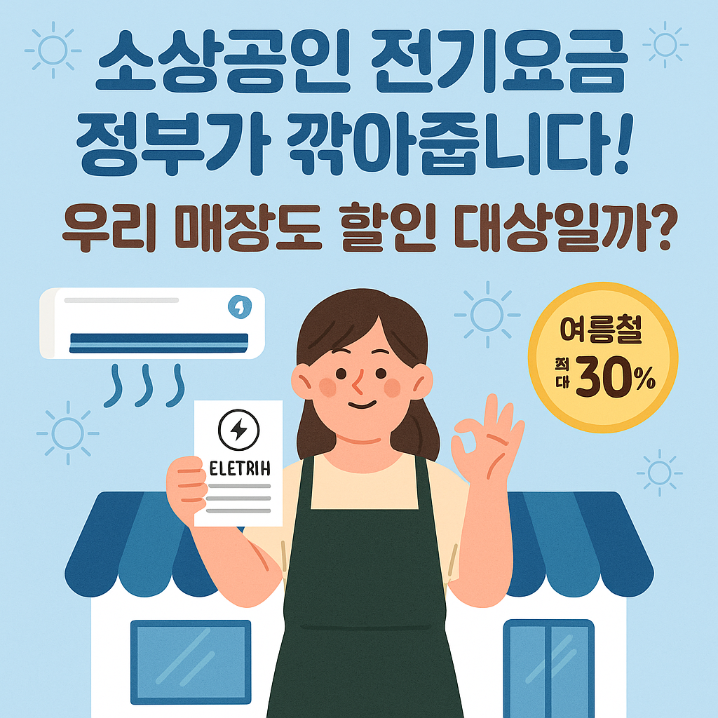 "에어컨 요금 폭탄? 소상공인 전기요금, 정부가 깎아줍니다!"