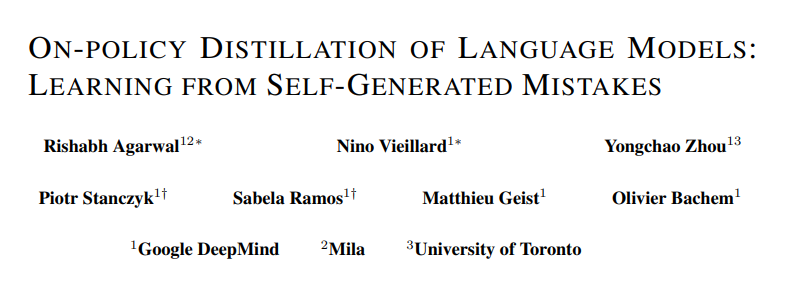 [논문 리뷰] On-Policy Distillation of Language Models: Learning From Self-Generated Mistakes