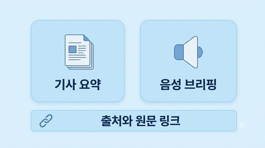 AI 뉴스 기능 두 가지와 출처 표시