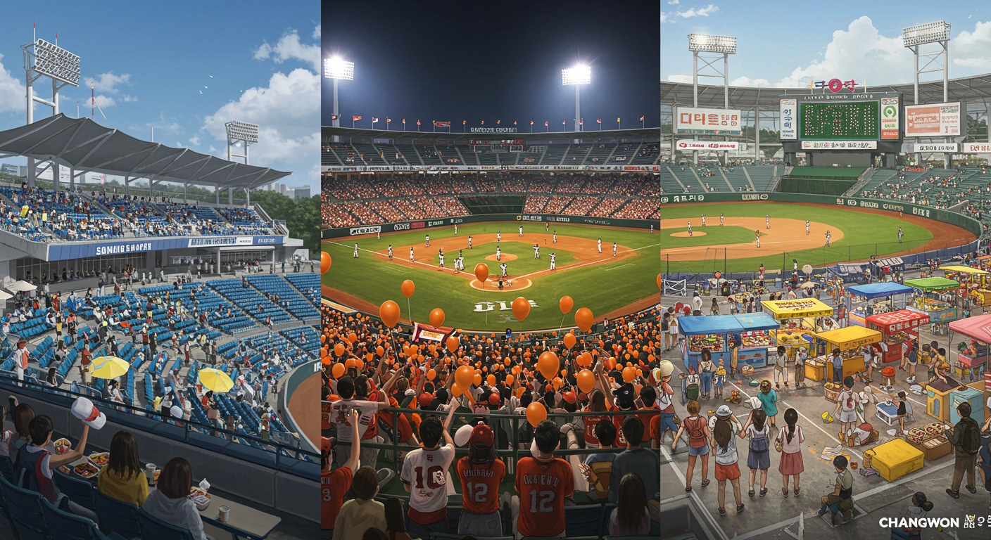 영남권 야구장 특징 비교 이미지