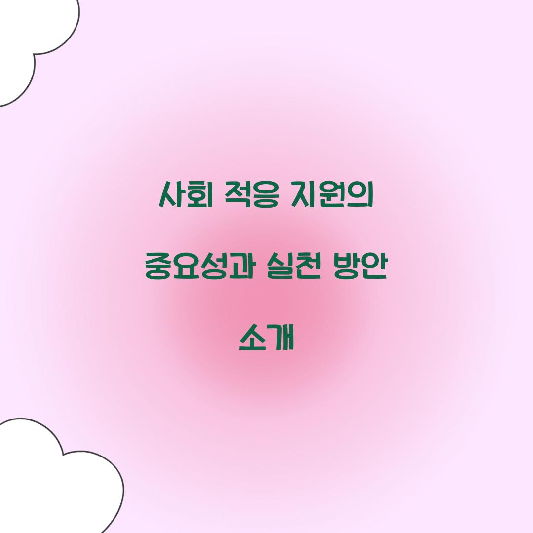사회 적응 지원