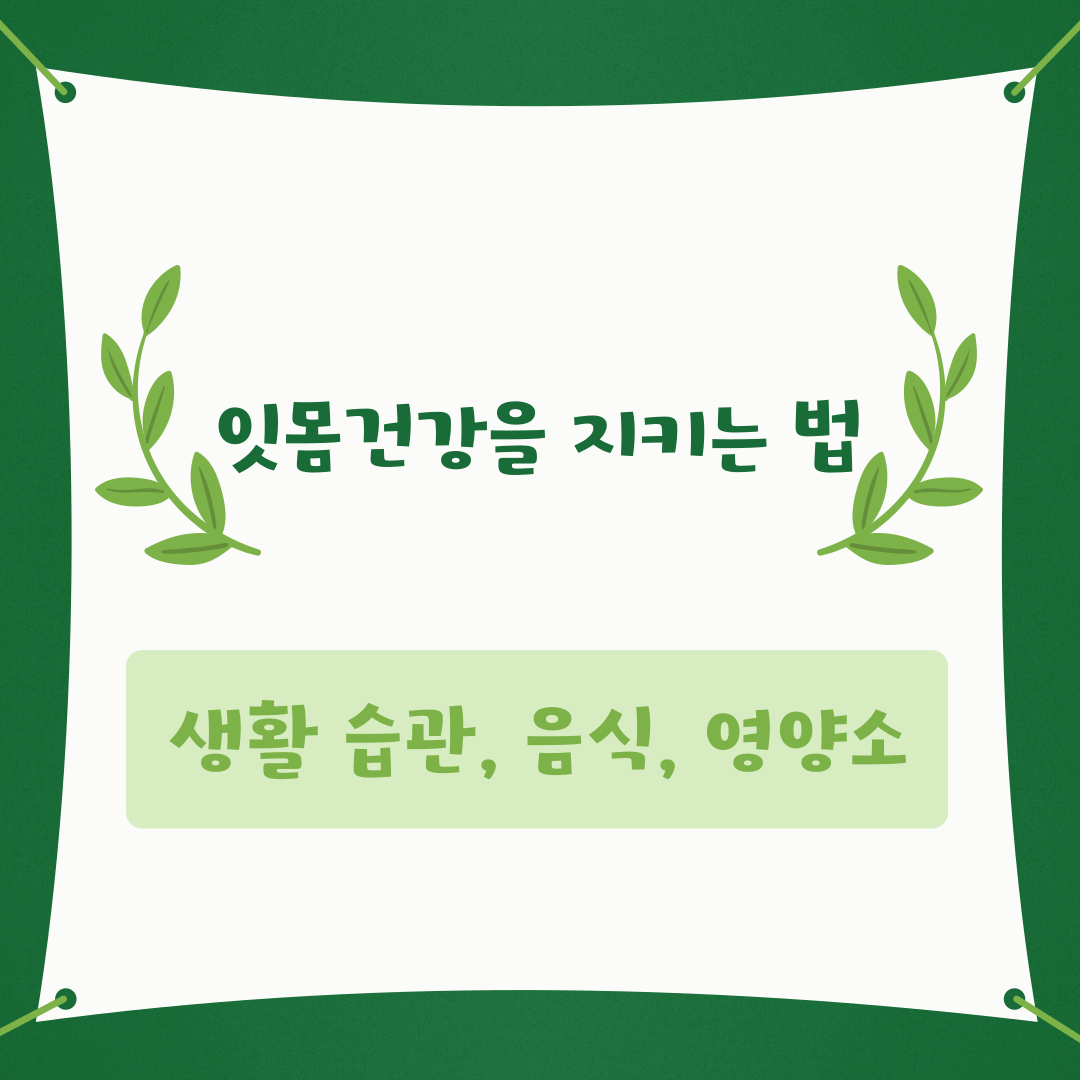 잇몸 건강을 지키는 법