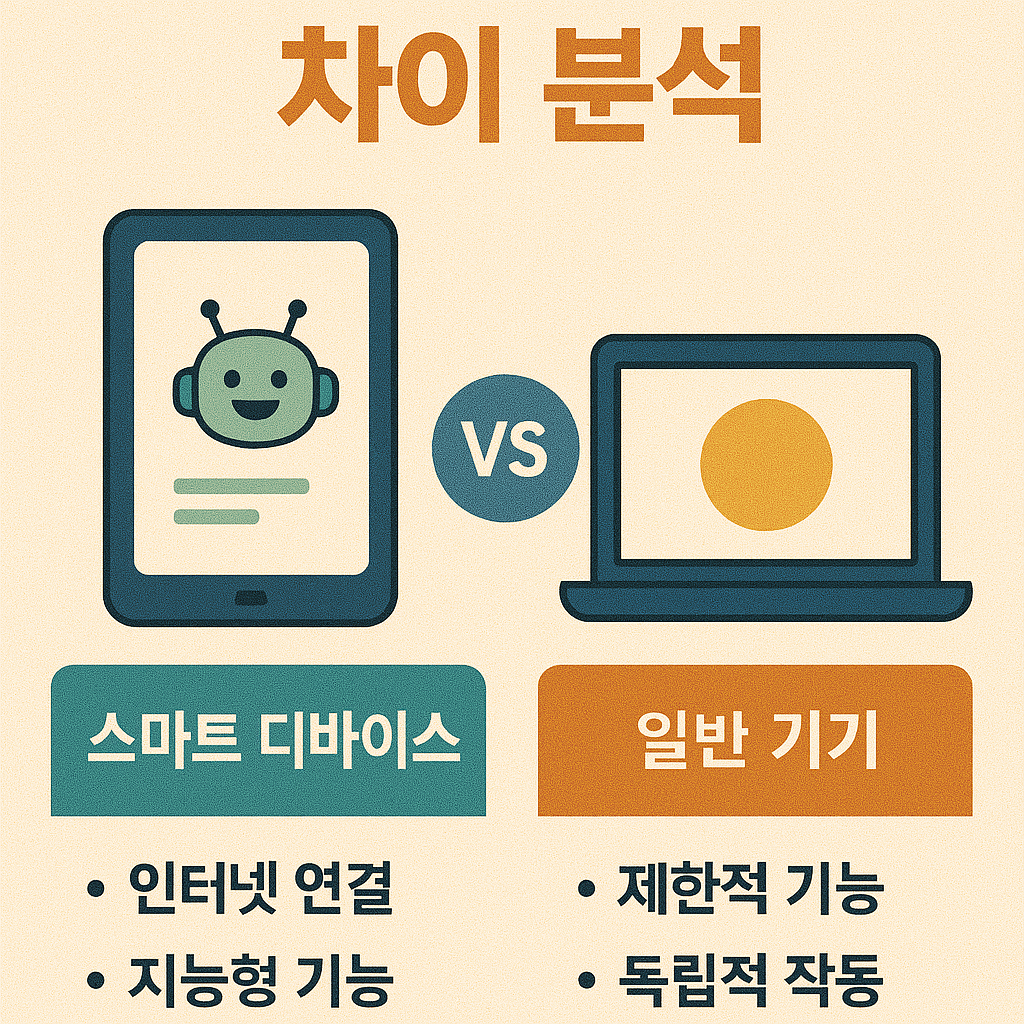 스마트 디바이스 vs 일반 기기 차이 분석 이미지 관련 사진