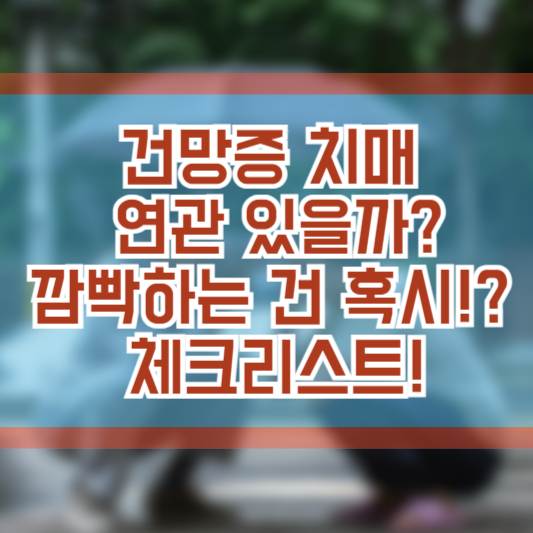 건망증 치매 연관 있을까? 깜빡하는 건 혹시!? 체크리스트!
