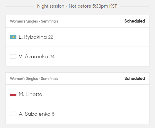 2023 호주 오픈 테니스 대회 8강 결과 준결승 4강 대진표