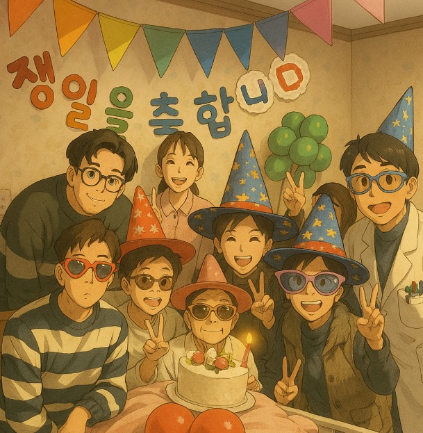 엄마와 가족, 의료진이 모두 함께한 단체사진